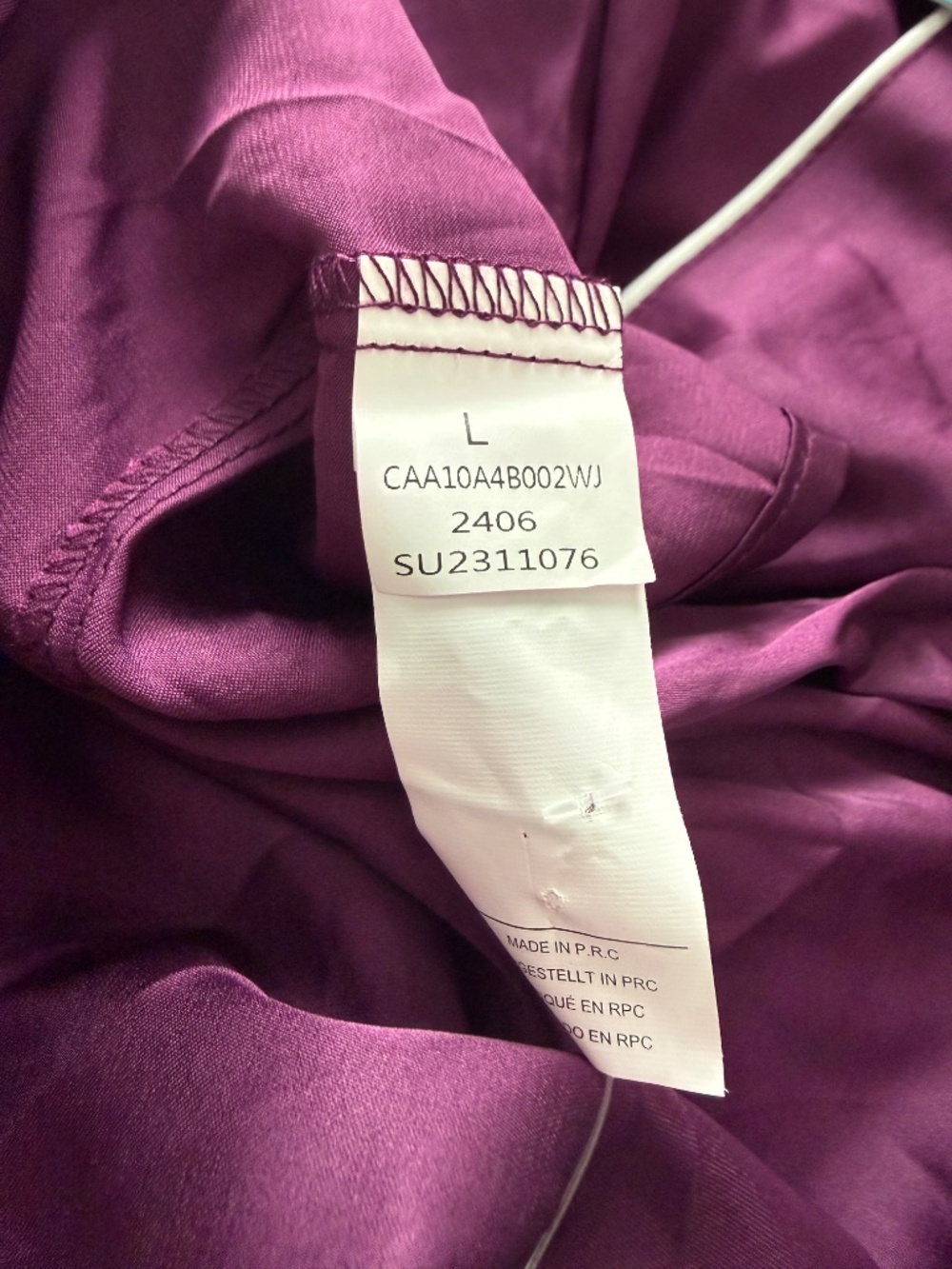NWT Cupshe wine with white pipping pajamas lg - Picture 4 of 5